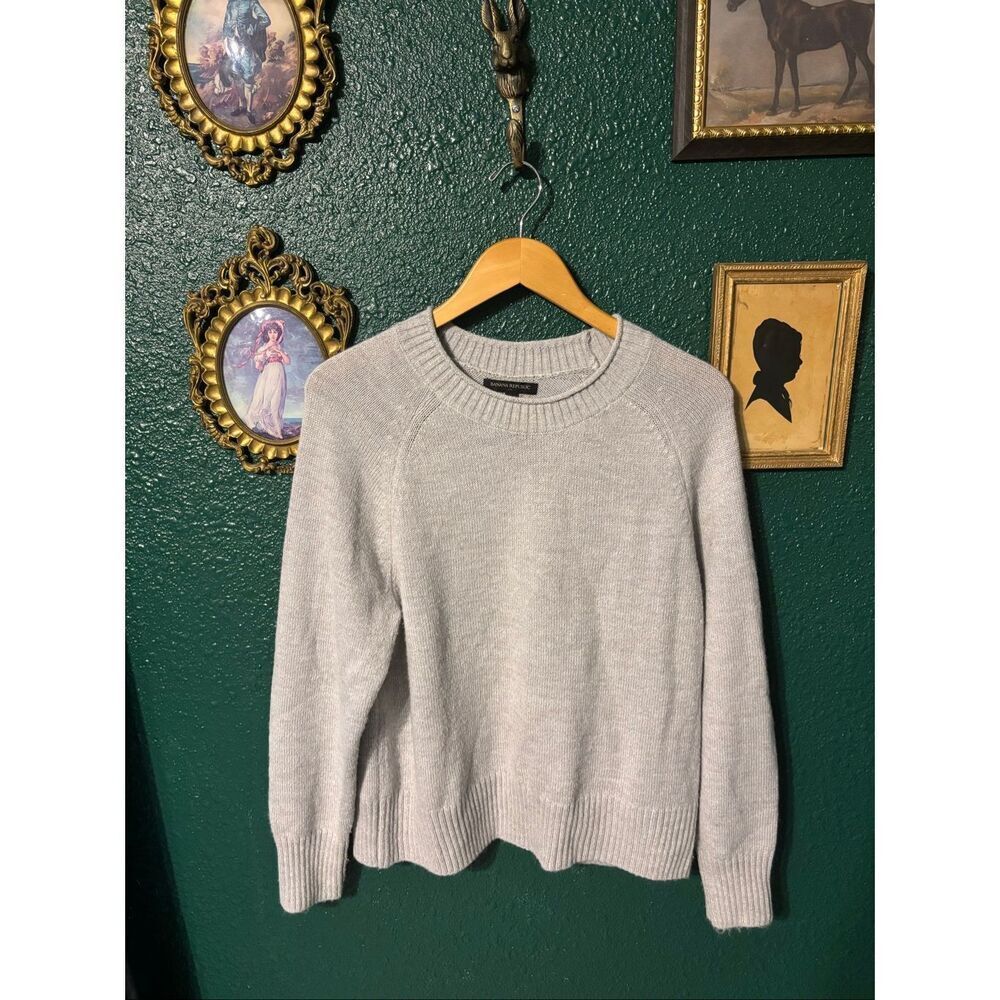 Banana Republic Gray Knit Pullover Sweater Sz Large